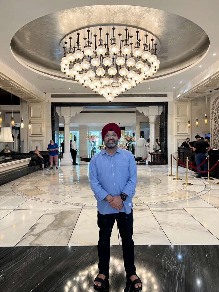 Me in the Lobby at ITC Mughal Resort and Spa, Agra, India